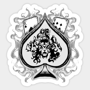 Ace of spades white Sticker